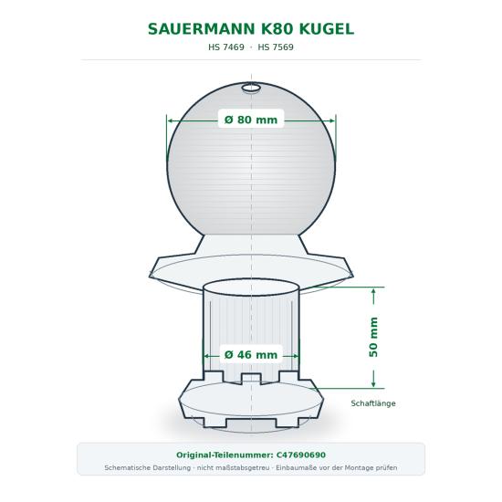 Preview: Sauermann K80 Kugel | HS7469 & HS7569